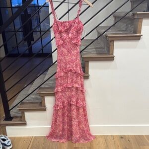 Floral Pink Sleeveless Dress